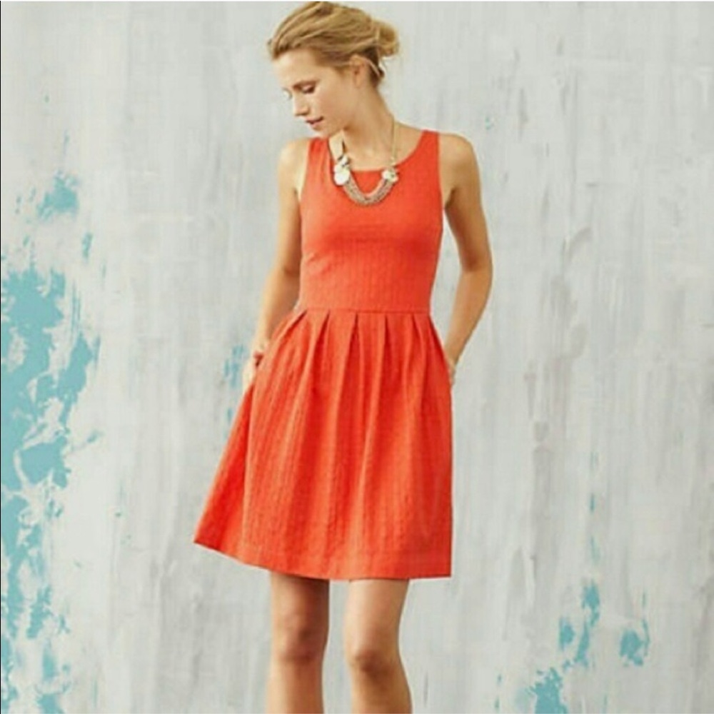 Deletta Anthro Torchon Ponte Dress on Red size XS